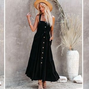 Beautiful black linen and rayon dress never worn!